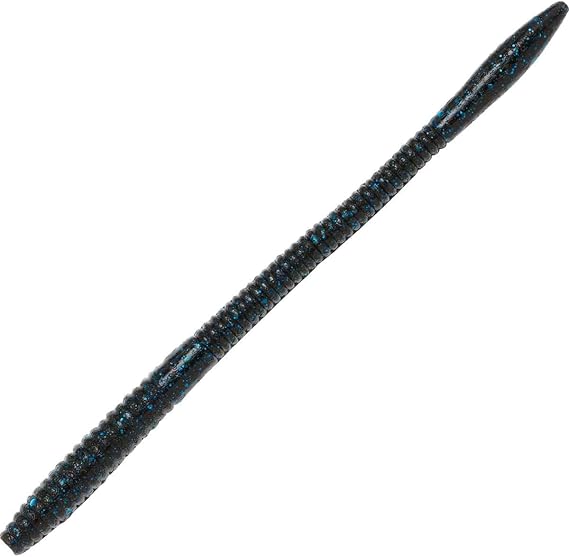 Z-Man, Finesse Wormz Soft Bait Lures, Freshwater, 7" Length, Blake/Blue Flake, Package of 8