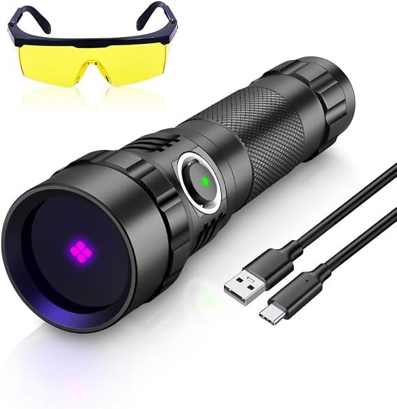 501B-Pro 365nm UV Black Light Flashlight, High Power 10W UV Resin Light, 2 Mode LED Handheld Uv Flashlights for Professional/Commercial Use
