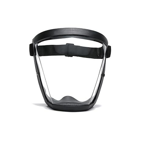 Super Protective Face Shield,Anti Fog Mask,Adult Clear Face Shield,Plastic Face Mask (Black)
