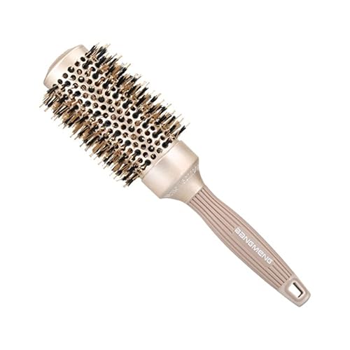 BANGMENG Round Brush Blow Out with Boar Bristles, Nano Thermal Ceramic Ionic Round Hair Brush for Women Blow Drying, Enhance Texture for Styling 1.75 Inch Barrel, 2.9 Inch with Bristle