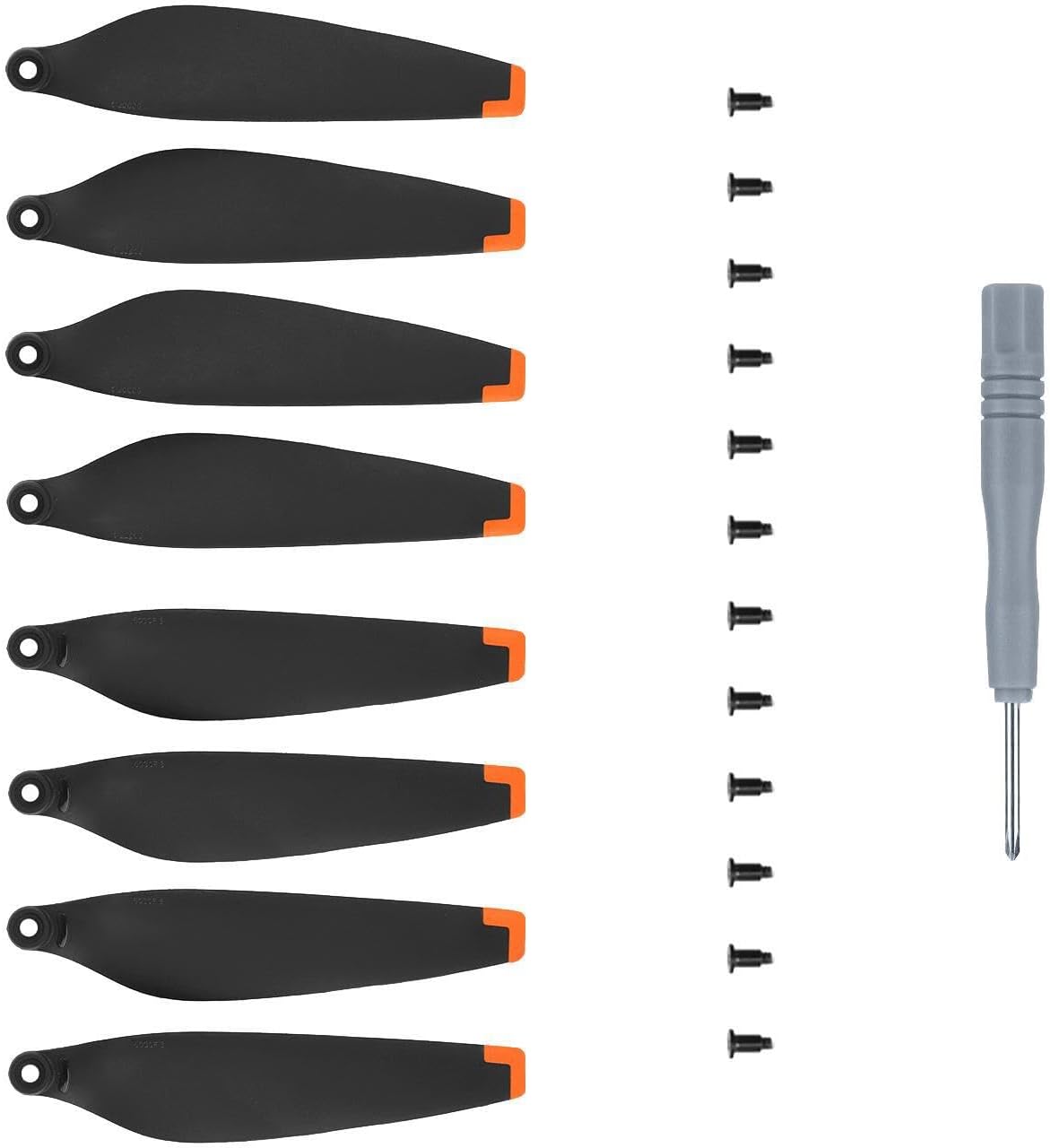 Foldable Propellers Propel Quiet Powerful Flying Improve Endurance RC Drone Quadcopter Replacement Accessories Remote Control Aircraft Drones Accessory Parts, Orange and Black