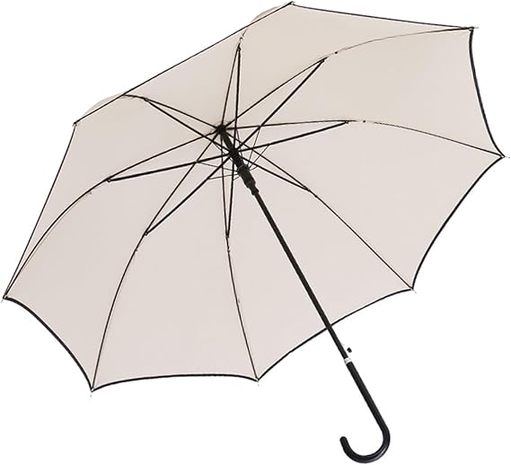 ThreeH Classic Long Stick Umbrella with Large Leather Handle Windproof Automatic Open Lightweight Rain Umbrella