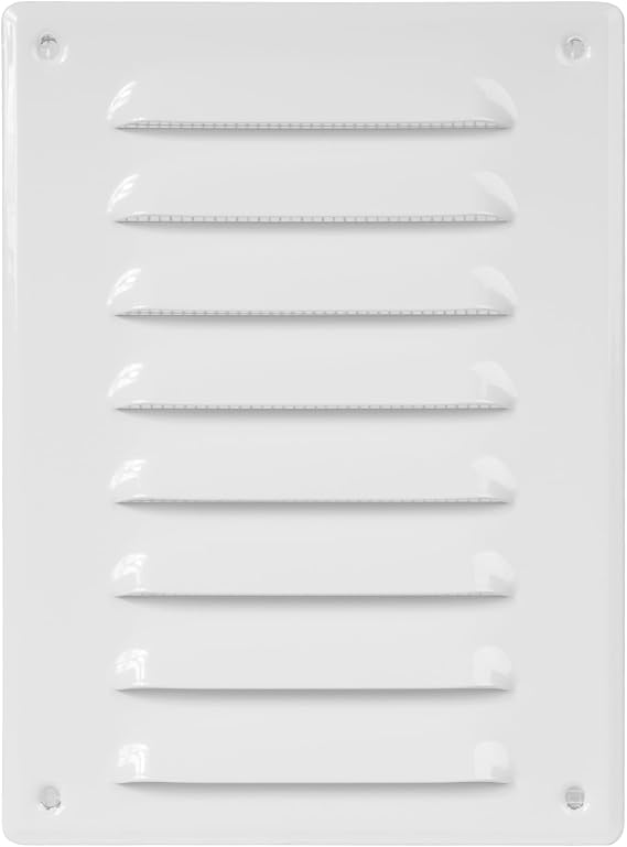 Repa Market 5.5" x 7.5" Inch White Steel Air Vent Cover with Screen Mesh Scratch-Resistant Powder-Coated Grille for Ceiling or Wall HVAC Return or Supply Vent Indoor Outdoor Use