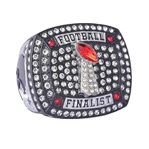 12 pcs Pack FFT02 6 Styles Football Championship Trophy Ring Champion and Finalist Awards Finger Size 9