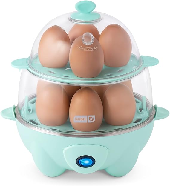 Dash Deluxe Egg Cooker, 12 Hard Boiled Eggs, Aqua