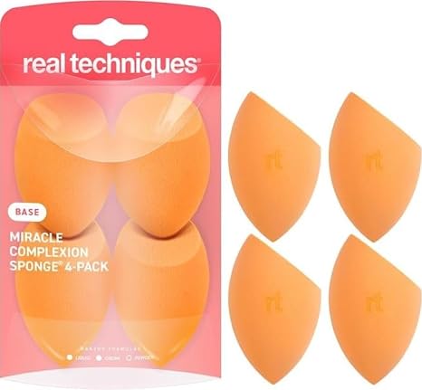 Real Techniques Miracle Complexion Schwamm Make-up-Mixer für flüssige und cremige Foundation volle Abdeckung streifenfreies professionelles Make-up-Werkzeug tierversuchsfrei vegan latexfrei 4