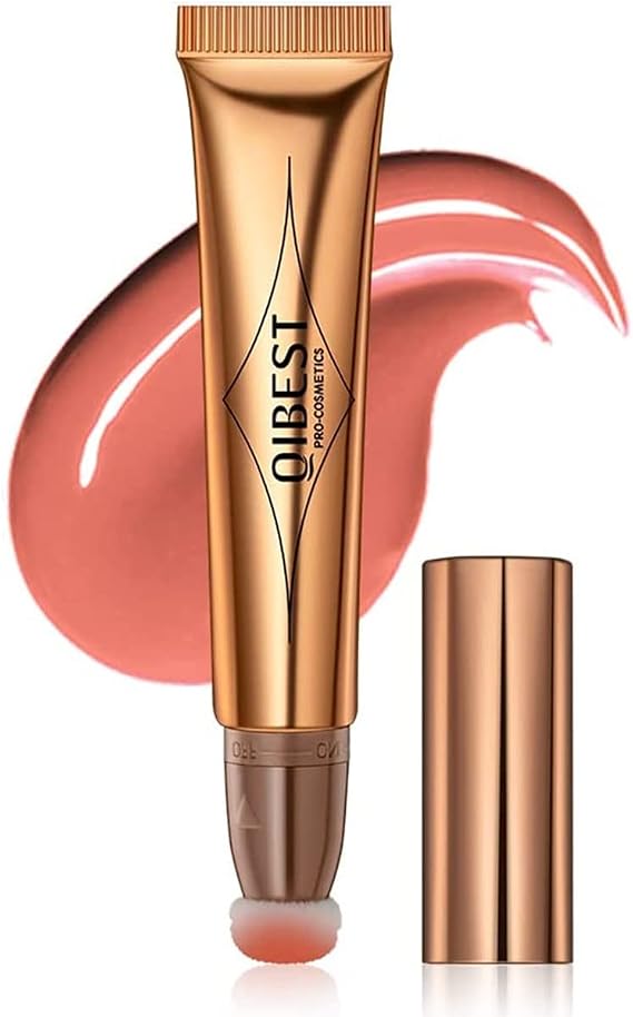 Liquid Contour Beauty Wand, Face Highlighter & Bronze Stick, Cushion Applicator Included, Long Lasting Face Highlighter Bronze Makeup Stick 02# Cream Pink