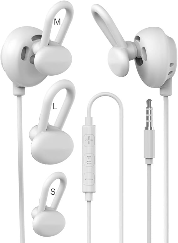 Open-Ear 3.5mm Jack Headphones,Sport Earbuds Wired with Microphone,for Work,Music, Gaming
