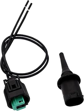 2PCS Outside Ambient Air Temperature Sensor & Connector Pigtail Plug, Wire Harness Compatible with Benz, Import Direct Ambient Temp Sensor Connector, OEM #0075421318 0005428418 5S11829