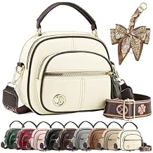 GDSAFS Womens Crossbody Bags, Multifunctional Compartments Adjustable Wide Shoulder Strap Leather Crossbody Bag