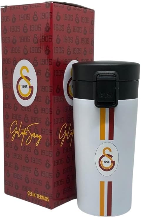 Galatasaray 400ml Licensed Double Layer Stainless Steel Thermos Mug 8 Hours Hot Cold Gift Box