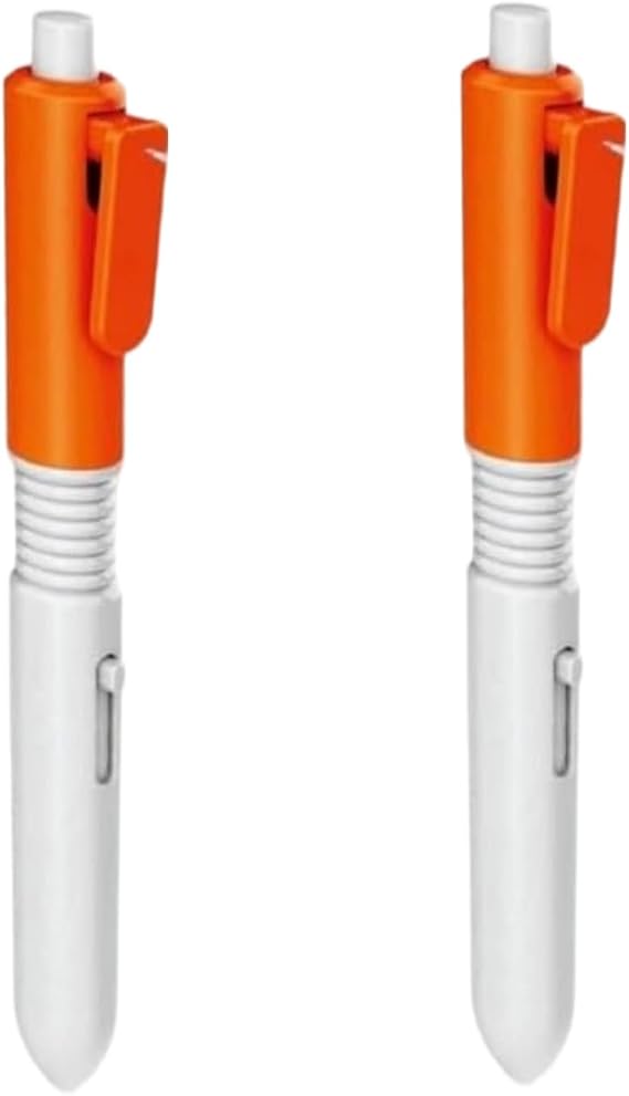 2Pcs Prank Squirt Pen - Creative Writable Pen Water Game | Water Spray Toy Pen, School Supplies Water Fighting Game, Prank Items Press to Spray Water Parties Accessories(Orange)