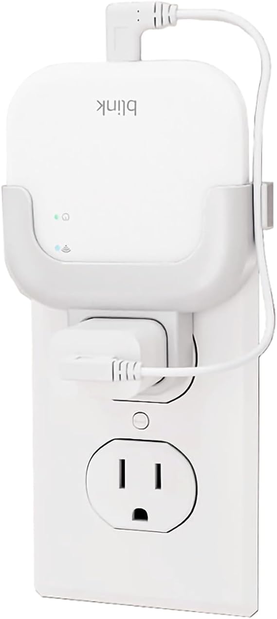 Outlet Wall Mount Bracket for Blink Sync Module XR, with Short USB-C Cable, No Drill Space Saving Mount for Blink Outdoor Indoor Mini Video Doorbell Security Camera, Renters Friendly