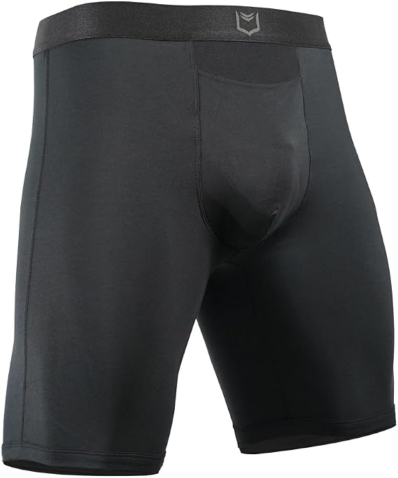 SHEATH V Men's 8" Sports Performance Boxer Briefs w/Horizontal Fly | Single Pouch, Athletic Fit