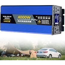 4000W Pure Sine Wave Inverter, 12V/24V/48V/60V/72V DC to 110V/120V/220V/230V/240V AC, Blue, 1200 grams, 1 Pack