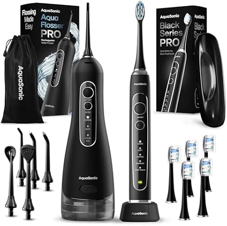 Aquasonic Black Series PROand Aqua Flosser PRO Bundle