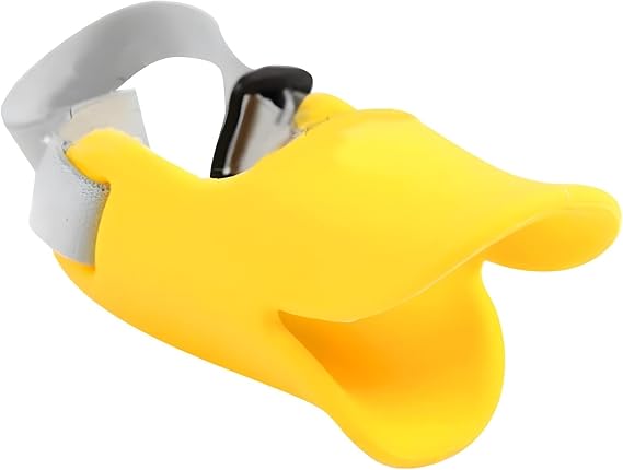 Anti Bite Duck Mouth Shape Dog Mouth Covers Anti-Called Muzzle Masks Pet Mouth Set Bite-Proof Silicone Material (Yellow, S)