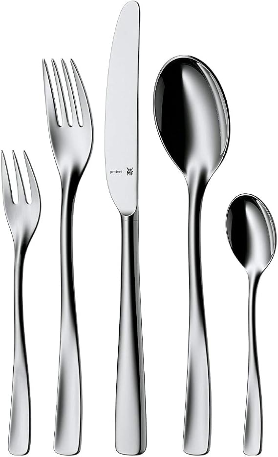 WMF Cutlery Set 60-Piece for 12 People Ambiente Cromargan Protect Stainless Steel Polished Extremely Scratch Resistant with Inserted Blade