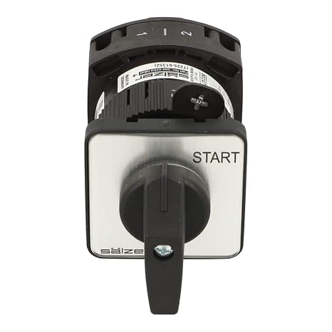 T225-61352-219M1 | SALZER,Rotary CAM Switch, 2 Pole, 32 AMPS, ON/Off, 2 Stage, 2 Contacts, Black with Silver FACE