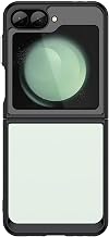 AXUEQIN-Crystal Clear Case for Samsung Galaxy Z Flip 6,Acrylic Heat Dissipation Basic Cases Comfortable Thin Feel Shell (Z Flip 6,Black)