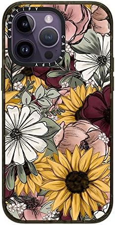 CASETiFY Impact iPhone 14 Pro Max Case [4X Military Grade Drop Tested  8.2ft Drop ProtectionCompatible with Magsafe] - Floral Mix by KTs Canvases - Glossy Black