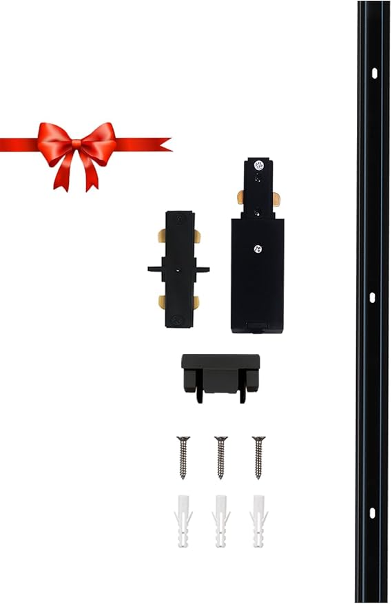 3.28FT H-Track Lighting Rail, Track Lighting System Single Circuit 120V H Track Rail with I Connectors, Live End Feed Connectors