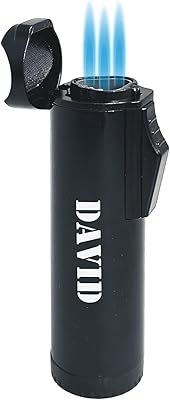 Personalized Visol Hades Butane Torch Triple Flame Refillable Gas Lighter, Built in Holder, and Adjustable Flame Lighter with Free Engraving Shipped Without Butane