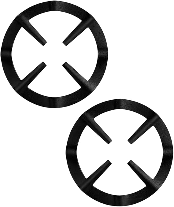 2-Piece Coffee Pot Stove Top Rack, Gas Ring Reducer, Moka Pot Cover (Black)