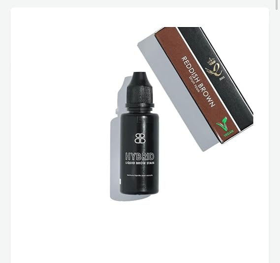 Reddish Brown Liquid Brow Stain by BB, Henna-Free, 9 Colors, Customizable