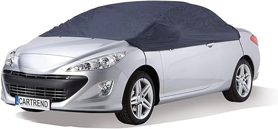 Cartrend 70340 Half car cover "New Generation", weatherproof, size L, polyester blue, for VW Passat and similar models
