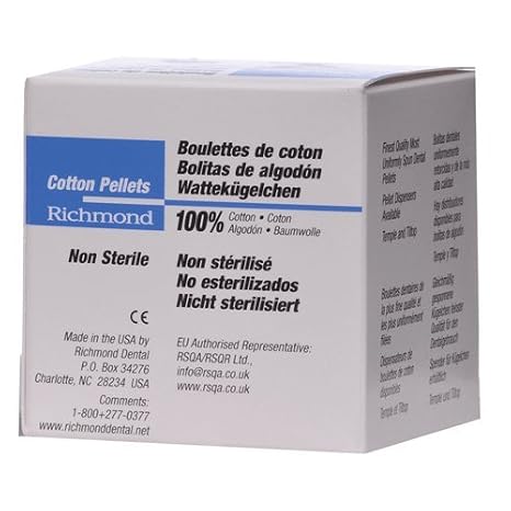 RICHMOND 100109 Non-Sterile Cotton Pellet, No.4 Size (Pack of 3000)