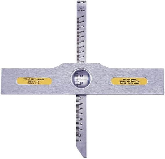 Haltec N-1410 Tread Depth Gauge, Aluminum, 7 in. L