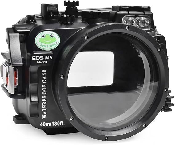 Sea frogs Underwater Camera Case Compatible with Canon EOS M6 Mark II 22MM IPX8 40m/130ft Maximum Diving Depth Waterproof Camera Housing for Diving, Surfing, Rowing, Skiing