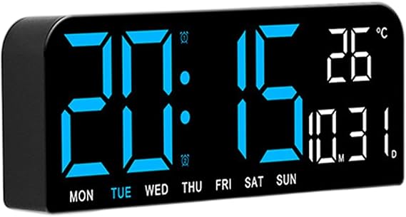 Digital Clocks for Bedrooms Wall Alarm Adjustable Brightness Room Decor