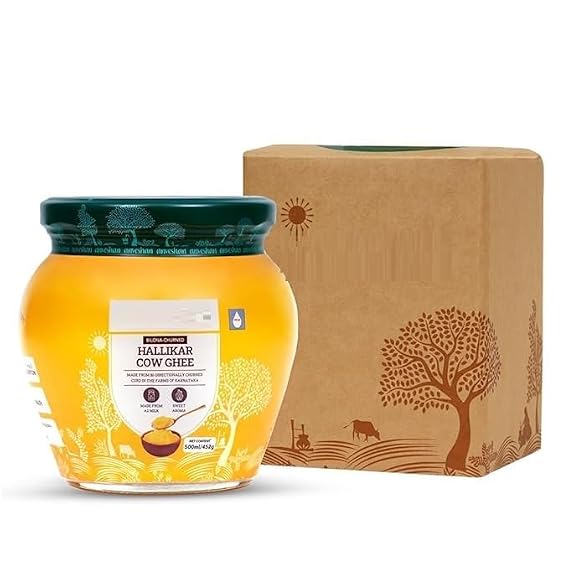 SM Cow Ghee 500ML Glass Jar Bilona Method Curd-Churned Pure, Natural & Healthy Lab Tested