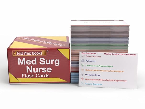 Medical Surgical Nursing Study Cards: Med Surg Certification Review and Practice Test Questions for the CMSRN Medical Surgical Nurse Exam [2nd Edition]