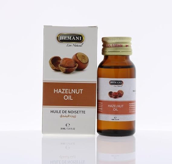 Hemani Hazelnut Oil 30ml, Cold Pressed Light Facial & Skin Oil, Halal