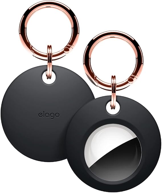 elago Basic Case Keychain for AirTag 2 & 1 | Keys, Backpacks, Purses, Golf Rangefinders, Slim and Simple Design (2026) [Black]