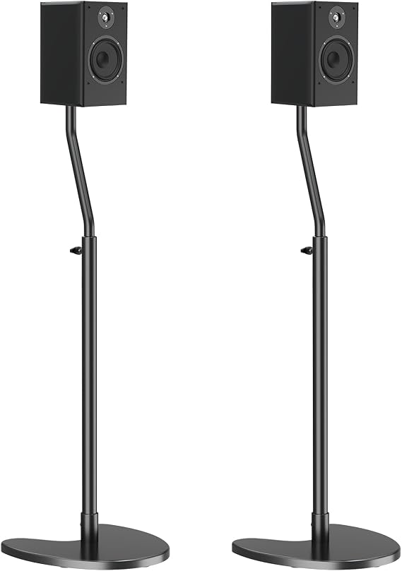 Mounting Dream Height Adjustable Speaker Stands, One Pair Floor Stands | Heavy Duty Base Extendable Tube, 11 LBS Capacity Per Stand, MAX 39" Height Adjustment MD5401 (Speakers Not Included)