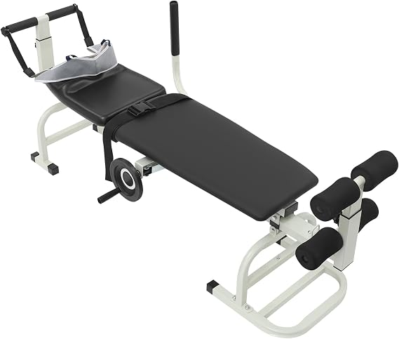 Back Stretch Bench Inversion Tables for Back Pain Spinal Decompression Traction Table Multifunctional Neck Stretcher Cervical Stretch Device Cervical Lumbar Traction Bed, 330.69lbs Capacity