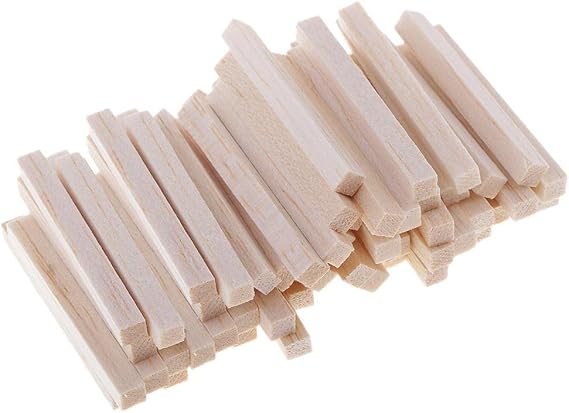 Balsa Wood Blocks DIY Modelling Working Materials 60pcs 5x5x50mm