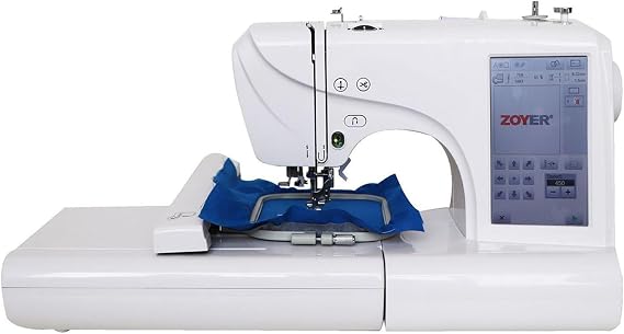Computerized Embroidery Machine for Clothing,4" X 9.25" Large Embroidery Area,7'' Large Lcd Touchscreen 96 Built-In Designs,8 Digital Patterns and 10 Pattern Borders for Home Use