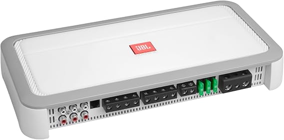 JBL MA5055 - High Performance 5-Channel Marine Amplifier, 100 watts RMS x 2 bridged at 4 ohms + 500 watts RMS x 1 at 2 ohms, preamp and Speaker-Level inputs