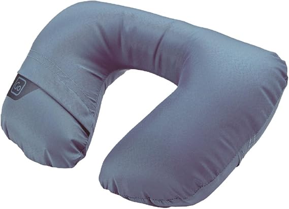 Go Travel Classic Neck Pillow, Comfortable Travel Pillow for Uninterrupted Sleep, Inflatable Pillow for Airplane, Bus, Car, and Train, Travel Essentials, Blue