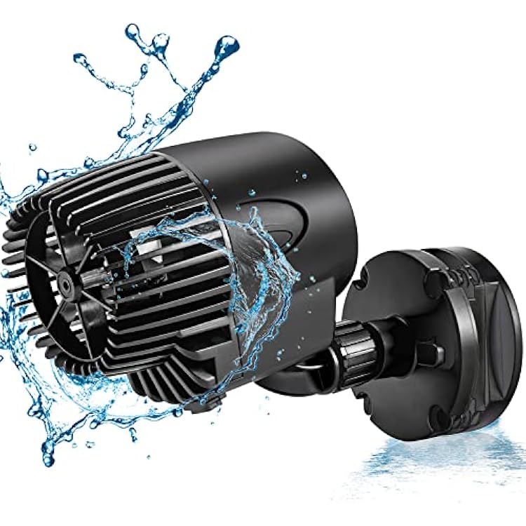 AQQA Aquarium Wave Maker Circulation Pump,360Adjustable Ultra-silence Magnetic Mount Suction Submersible Powerhead Pump,2100PH Flow for Freshwater or Saltwater Fish Tank 15W 2100GPH
