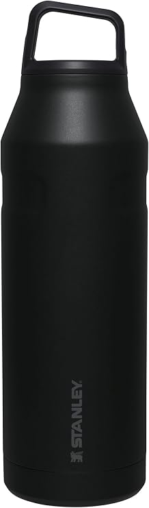 Stanley IceFlow Water Bottle with Lid and Grip 1.5L | Wide Mouth with Screw Closure | Lightweight and Leakproof for Travel and Sports | Insulated Stainless Steel | BPA Free | Black