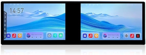 21.6" Dual Screen Octa Core 4G+64G Car CarPlay Android Auto Navigation Android Stereo GPS Radio Display IPS Touchscreen Headunit Tablet Media Player for Left Hand Driving Car(LHD)