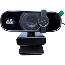 4K Ultra HD Webcam, Auto Focus, Black, USB 2.0, 95-Degree Wide Angle, Digital Image Stabilization, Video Conferencing Camera for Desktop Computer