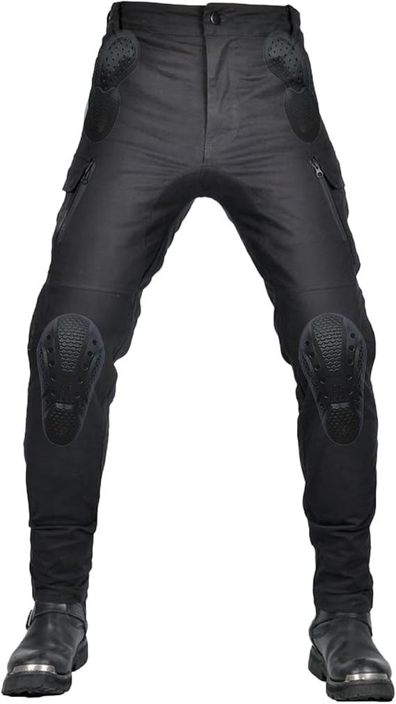 Mens Motorcycle Pants Cargo with Summer Breathable Zipper Protective Safety Jeans Womens Upgraded Protective Gear