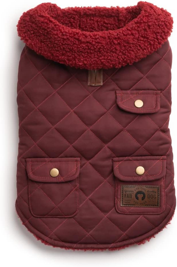 Fabdog Quilted Shearling Burgundy 12"